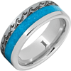 Serinium Ocean Blue Turquoise Ring with Waves 8mm