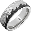Serinium Dark Waves Ring with Hammered Finish 8mm