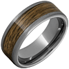 Tungsten Ring with Bourbon Barrel Wood Inlay and Stone Finish 8mm