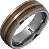 Tungsten Ring with Double Bourbon Barrel Inlays 8mm