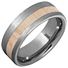 Tungsten Ring with Vintage Baseball Bat Maple Wood Inlay and Stone Finish