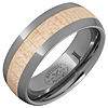 Tungsten Ring with Vintage Baseball Bat Maple Wood Inlay