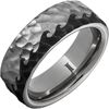 Dark Waves Rugged Tungsten Ring with Hammered Finish 8mm
