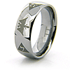 CLEARANCE SIZE 7.5 8mm Domed Tungsten Scottish Rite Eagle Ring