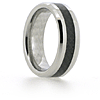 8mm Beveled Vitalium Ring with Carbon Fiber Inlay