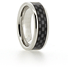 8mm Vitalium Pipe Ring with Black Carbon Fiber Inlay