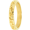 14k Yellow Gold Floral Wedding Band 3mm