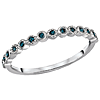 14k White Gold .12 ct tw Blue Diamond Stackable Ring