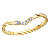 14k Yellow Gold 0.05 ct tw Diamond V Stackable Ring