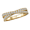 14k Yellow Gold 0.50 ct tw Diamond Criss Cross Ring