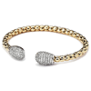 14k Yellow Gold .62 ct tw Diamond Popcorn Bangle Bracelet