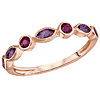14k Rose Gold Ruby and Marquise-cut Amethyst Stackable Ring