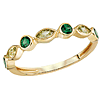 14k Yellow Gold Tsavorite and Marquise-cut Peridot Stackable Ring
