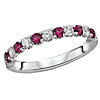 14k White Gold Ruby and Diamond Anniversary Ring