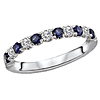 14k White Gold Sapphire and Diamond Anniversary Ring
