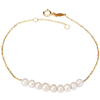 14k Yellow Gold Freshwater Cultured Pearl Row Bracelet 
