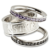 Kansas State University Logo Crystal Stacked Ring Set