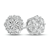14kt White Gold .50 ct tw Diamond Flower Cluster Stud Earrings