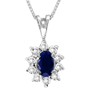 14kt White Gold 1/5 ct Sapphire Necklace with Diamonds