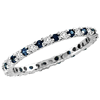 14kt White Gold Sapphire Eternity Wedding Band with Diamonds