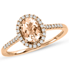 14kt Rose Gold 3/4 ct Morganite Ring with 1/4 ct  Diamond Accents