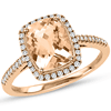 14kt Rose Gold 1.7 ct Morganite Ring with .22 ct  Diamond Accents