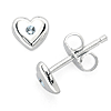 Little Diva Kid's Heart Earrings with Aquamarine