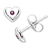 Little Diva Kid's Heart Earrings with Created Alexandrite