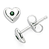 Little Diva Kid's Heart Earrings with Created Emerald