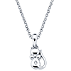 Little Diva Kid's Cat Pendant with Diamond Accent