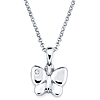 Little Diva Kid's Butterfly Pendant with Diamond Accent