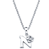 Little Diva Kid's Letter N Pendant with Diamond Accent