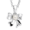 Little Diva Kid's Pearl Bow Necklace