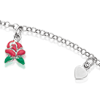 Sterling Silver Belle Rose Bracelet with Hearts