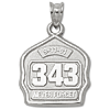 Sterling Silver 5/8in 9-11 Never Forget Badge Charm