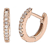 14k Rose Gold .06 ct Diamond Micro Pave Hoop Earrings