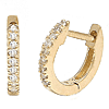 14k Yellow Gold .06 ct Diamond Micro Pave Hoop Earrings