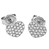 14k White Gold Heart 0.15 ct tw Micro Pave Diamond Stud Earrings