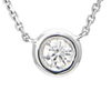 14k White Gold 0.58 ct Lab Grown Diamond Bezel Solitaire Necklace