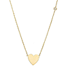 14k Yellow Gold Heart with Single .04 ct tw Diamond Bezel Accent Necklace