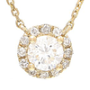 14k Yellow Gold 1/3 ct tw Diamond Halo Necklace