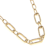 14k Yellow Gold 1/3 ct tw Single Pave Diamond Paper Clip Link Necklace