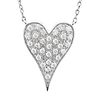 14k White Gold .15 ct tw Diamond Pave Slender Heart Necklace