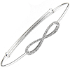 Sterling Silver Pave Diamond Infinity Bangle Bracelet