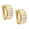 14k Yellow Gold .50 ct tw Diamond Micro Pave Hoop Earrings 