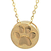 14k Yellow Gold Mini Dog Paw Print Necklace