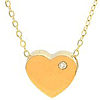 14kt Yellow Gold .01 ct Diamond Heart Charm Necklace