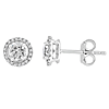 14k White Gold 0.54 ct tw White Topaz and Diamond Halo Stud Earrings AA Quality