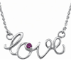 Sterling Silver Love Script Necklace
