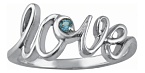 Sterling Silver Love Script Ring